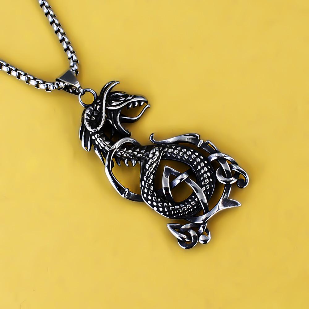 Necklace Viking Talisman Jewelry Celtic Knot Dragon Men's Accessories Pendant