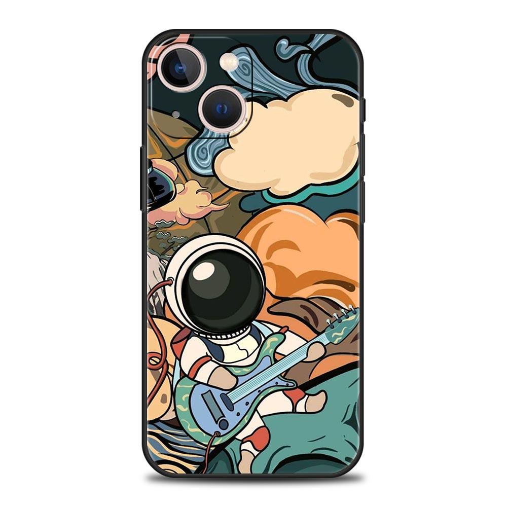 Cartoon Cute Cosmonaut Phone Case Cover for iPhone 17 16 15 14 13 12 Pro Max 11 Pro Max 17 AIR Plus Shockproof Soft TPU Shell