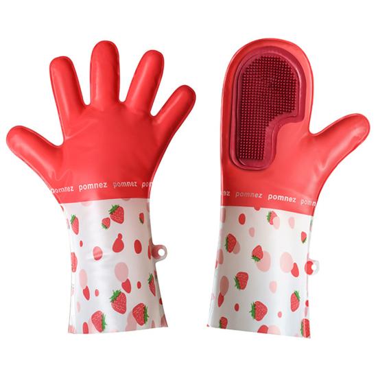 2Pcs Waterproof Strawberry Brush Gloves Convenient Powerful Cleaning Versatile Housework Gloves for Tableware
