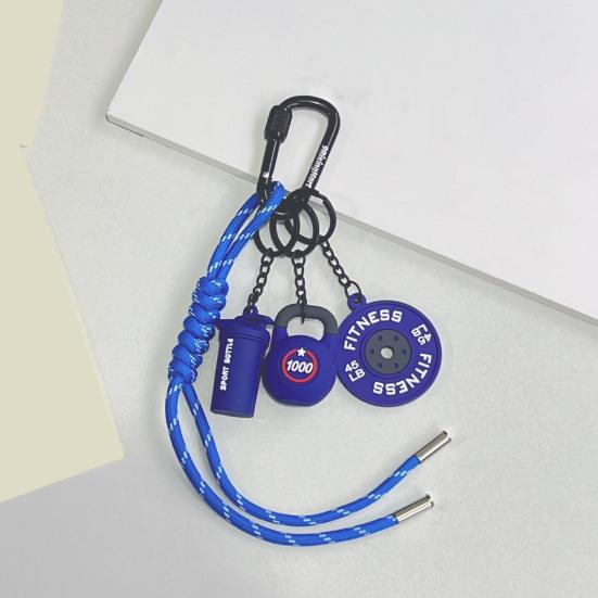 Fitness Schlüsselanhänger Gym Liebhaber Hantel Langhantel Wasserbecher Schlüsselanhänger Silikon Gewicht