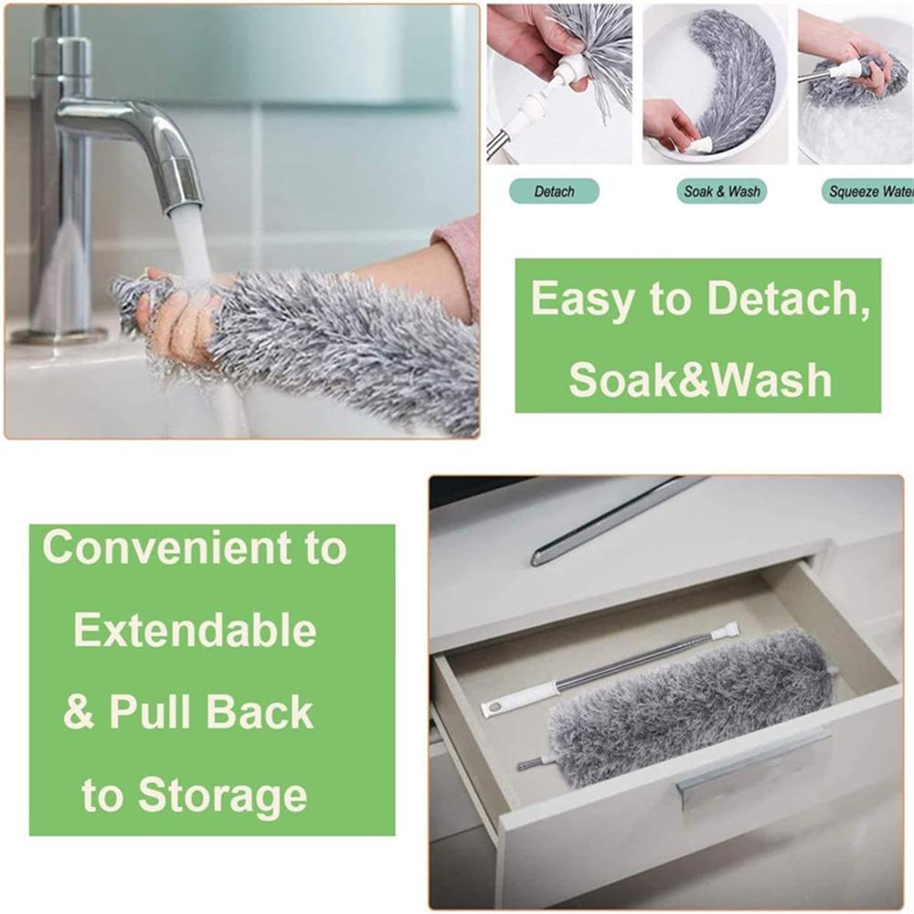 Microfiber Duster Extendable Duster Cleaner Brush Telescopic Catcher Mites Gap Dust Removal Dusters Home Cleaning Tools 2.5M