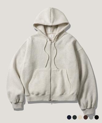 Perstep Crop To Finder Zip-Up Hoodie Oatmeal Juhd4718