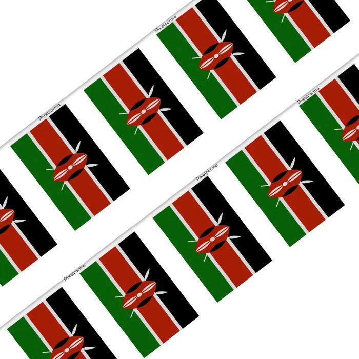 Garland – Kenyan Flag – 14 X 21 Cm – Polyester – To Hang – 50 Pieces