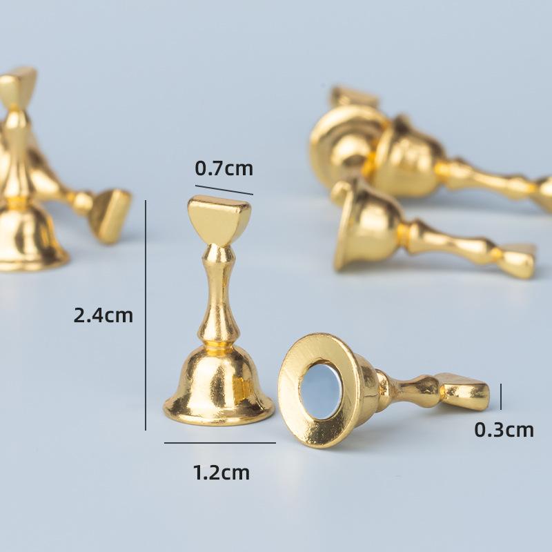 Pièces d'échecs magnétiques or et argent pour nail art, pièces d'échecs magnétiques fortes entièrement métalliques, outils de pratique pour nail art, supports à porter pour ongles 5 paquets