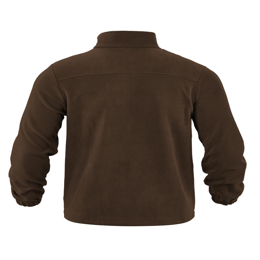 Men's Fleece-Lined Outdoor Jacket With Zipper And Long Sleeves
