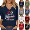 Women's Fashion Casual Independence Day Print Top
