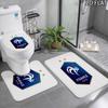 France football logo 3pcs Pattern Flannel Nonslip Absorbent Washable Decorative Bathroom Home Toilet Seat Cover Mat Set