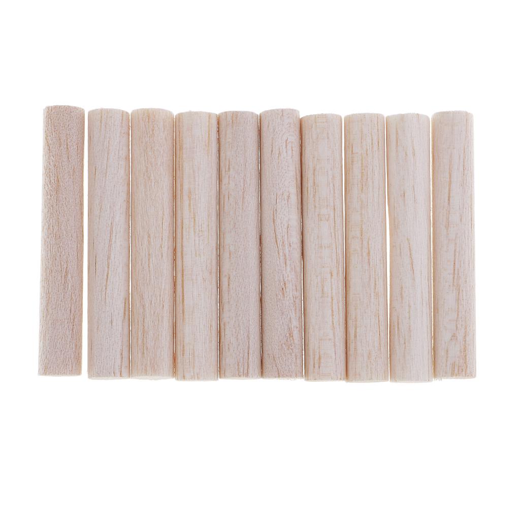 10 Pieces Balsa Wood Unfinished Round Stick Dowel Rod DIY Craft 150mm