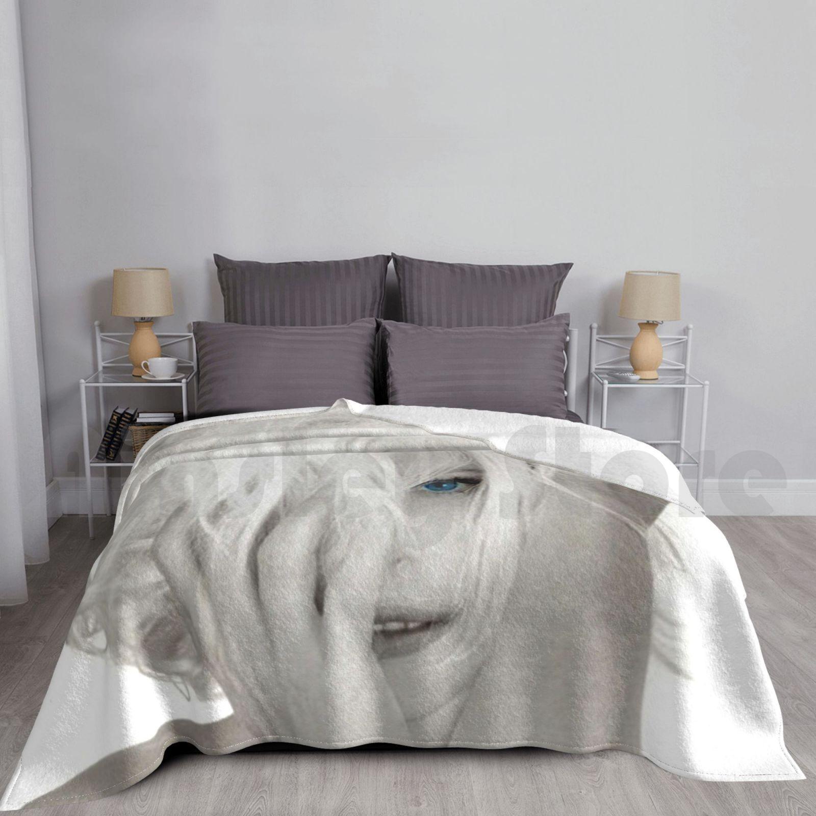 Mylène Farmer Timeless Blanket For Sofa Bed Travel Timeless Mylène Farmer Black And White Kurtis49 Timeless 2013 Size: 75*100cm, Weight: 230 GSM