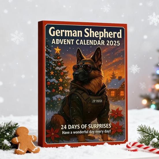 2025 Dog Advent Calendar 24 Days Cute Dog Ornaments Labrador German Shepherd Christmas Countdown Calendar Collectible Holiday Gift for Dog Lovers
