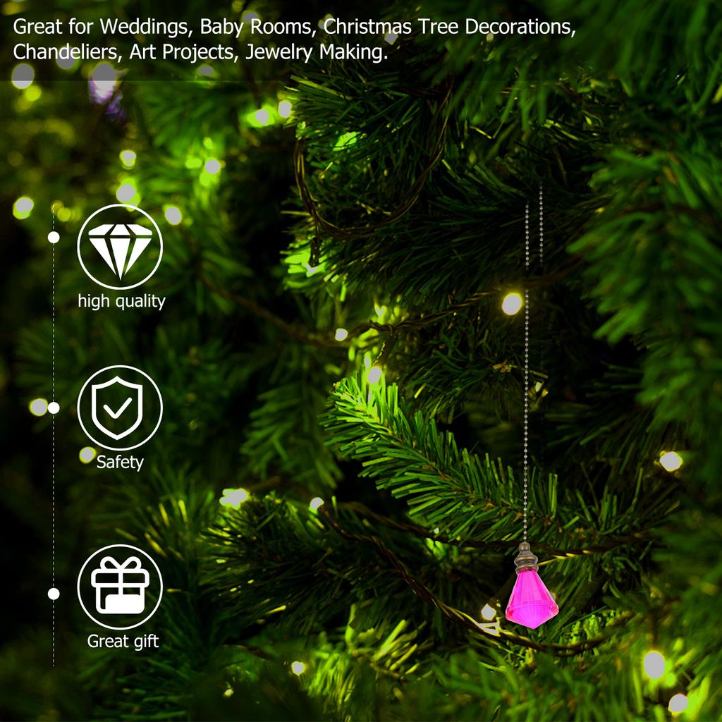 Crystal Gemstone Shaped Pendant Lamp Hanging Ornament Prism Decorative Ball Window Garden Decor Crystal Gemstone Shaped Pendant