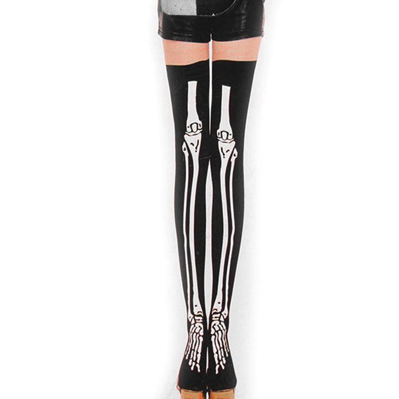 

1 пара носков для Хэллоуина, аксессуары для вечеринок, маскарадный костюм, гольфы, носки-скелетоны