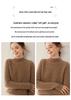 Women's Half-High Collar Cable Knit Cashmere Sweater - Korean Style Thick Pullover for Autumn and Winter