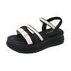 Sandals female summer new elastic band comfortable platform fairy style color matching shoes pearl with skirt beach shoes female