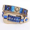 Belt Ins Wind Rhombus Gem Personalized Design Totem Rhinestone Belt, Versatile Fashion Trend Belt