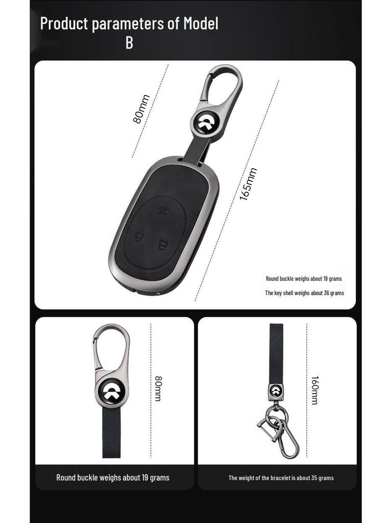 Genuine Leather Car Key Case for Nio ET5, ES6, ET5T, ET7, ES8, EC6, ES7, EC7 (2023 Model)