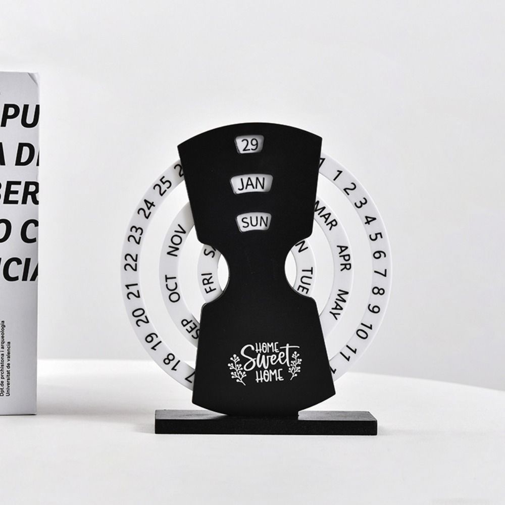 Adjustable Manual Rotating Desk Calendar Eternal Desktop Calendar  Student Dormitory