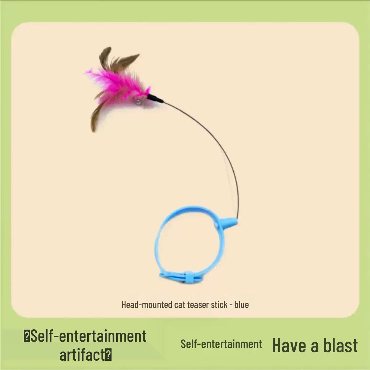 

Feather Cat Teaser Wand with Bell - Self-Play, Bite-Resistant Toy for Cats