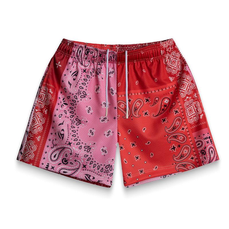 

Мужские летние баскетбольные шорты - Модные, быстросохнущие, спортивная фитнес-одежда с 4 точками L красный