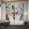 Christmas Gifts Snowman Printed Curtains Pole Bag Decorations Daily Home Room Curtain Made Of Polyester Washable