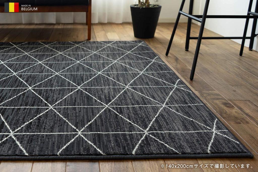 Sayan Sayan Geometric Beni Warren Style Rug Mat High Price 200x250 3 Tatami Dark Gray