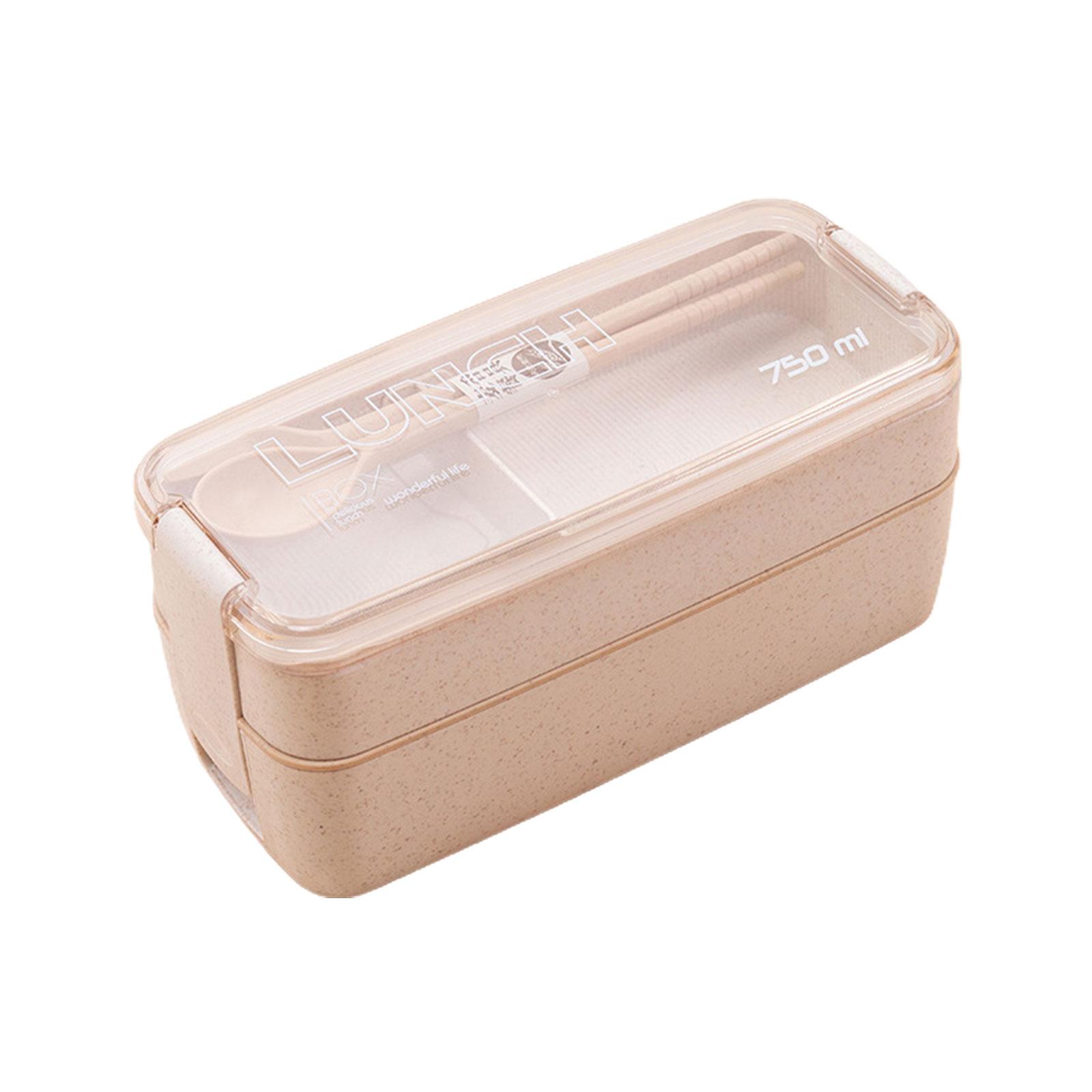 Leak-Proof Bento Box Large Capacity Lunch Container with Compartments Portable Double Layer Lunch Box for Adult Student 866₽