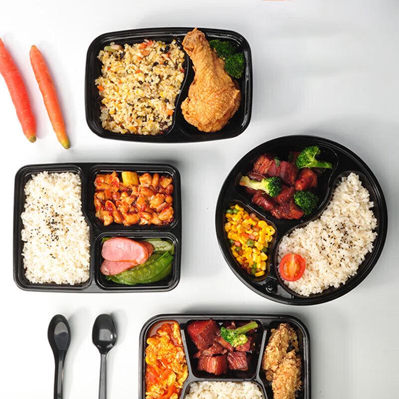 Disposable 4-Compartment Meal Box with Lid