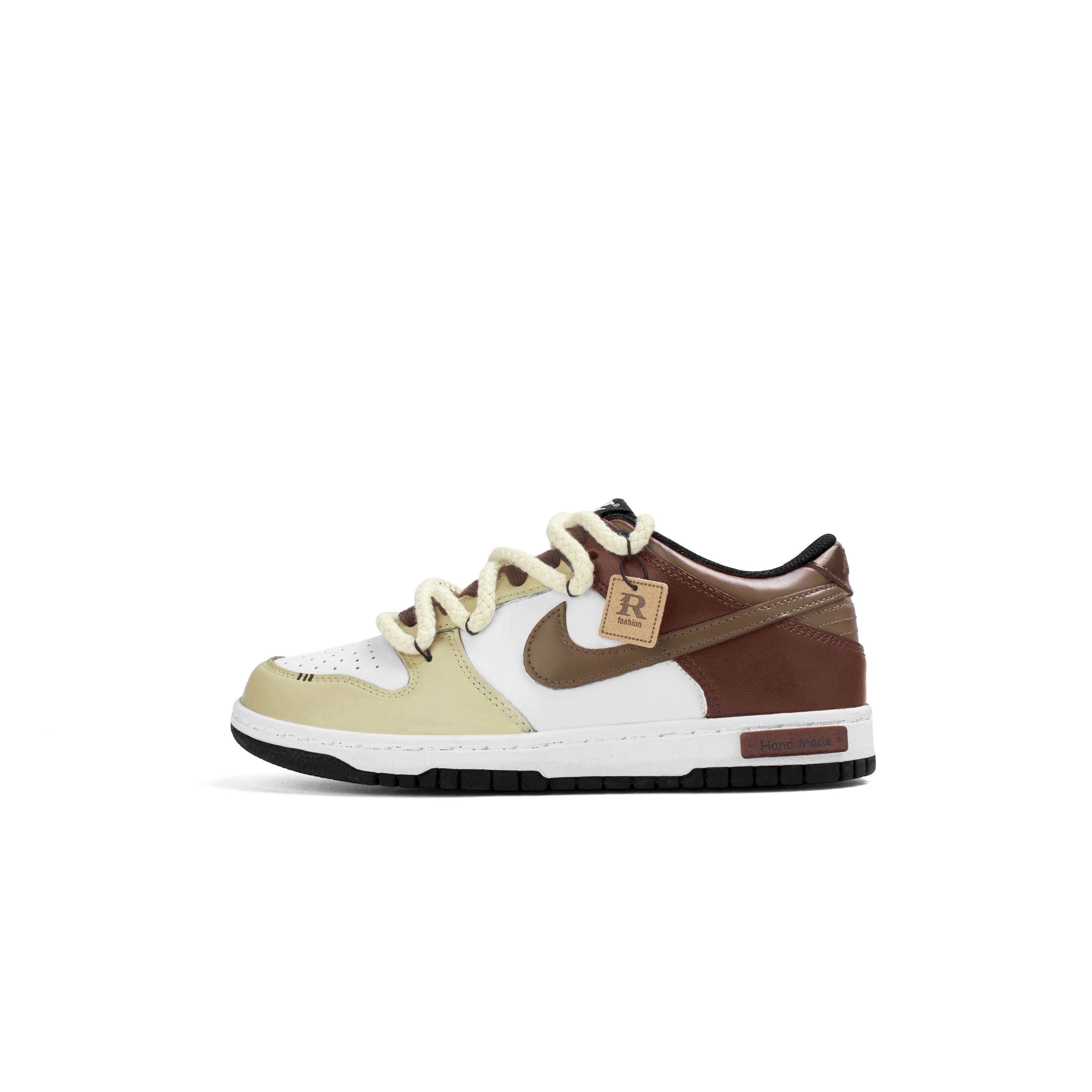 

Nike Dunk Synthetic Leather Abrasion Resistant Low top Skateboard Shoes Unisex Custard HF5441-100(Team825-) 39
