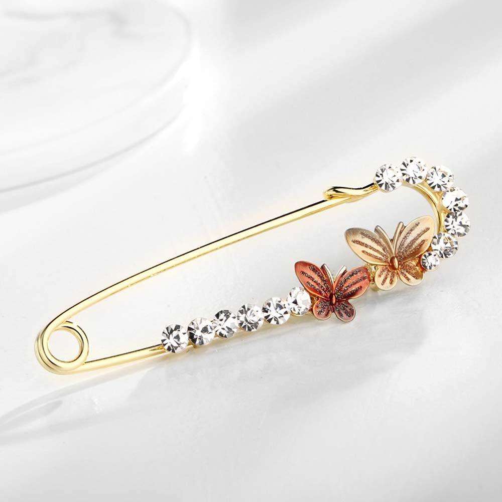 Elegant Butterfly Flower Enamel Zinc Zinc Alloy Bow Safety pin Brooches Pin Jewelry Corsage Accessories