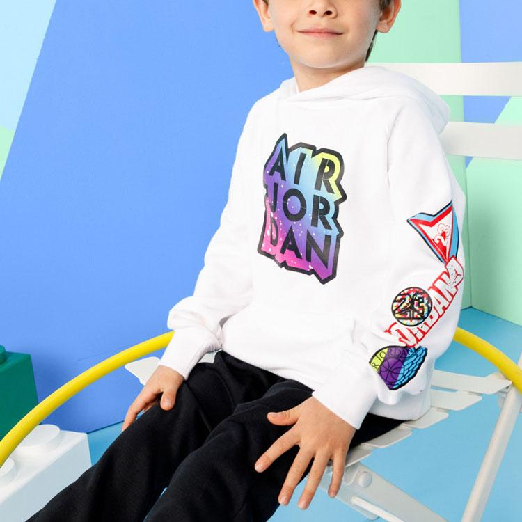 Jordan Letter Print Pattern Comfortable Breathable Warm Fashion Hoodie Kids Hoodies White CV5717-100