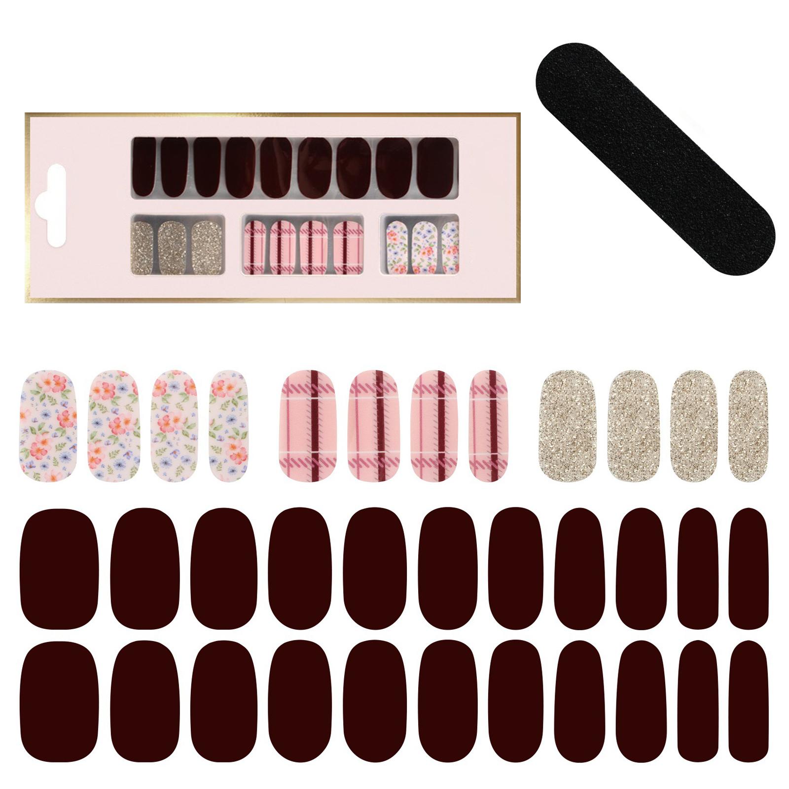 

Nails Art Sticker Waterproof Gel Nail Strips Japanese Style Nail Polish Sticker Nail Wraps Nails Art Decorations 18