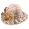 Hat female sun hat summer fashion flat edge lace mesh cover face sunscreen flower French celebrity small fragrance