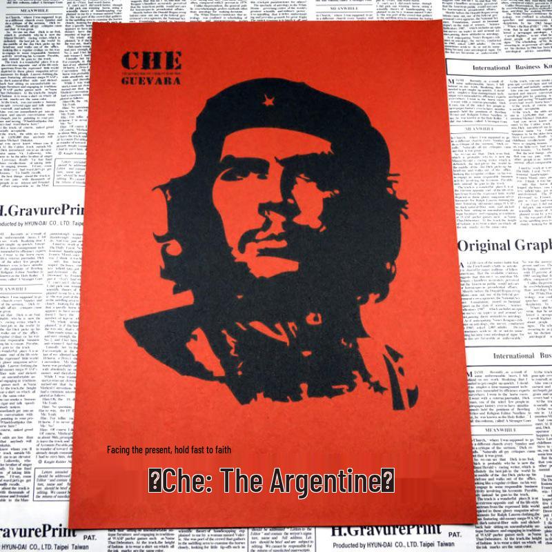 Che Guevara Red Revolution Retro Poster - Inspirational Kraft Paper Canvas for Bar Cafe Decor