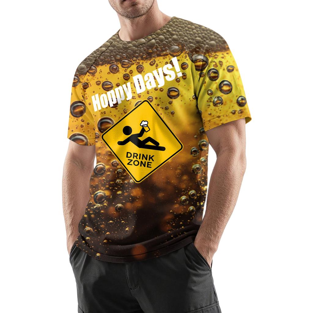 Men's Crew-neck Casual Printed Short-sleeved T-shirt Top