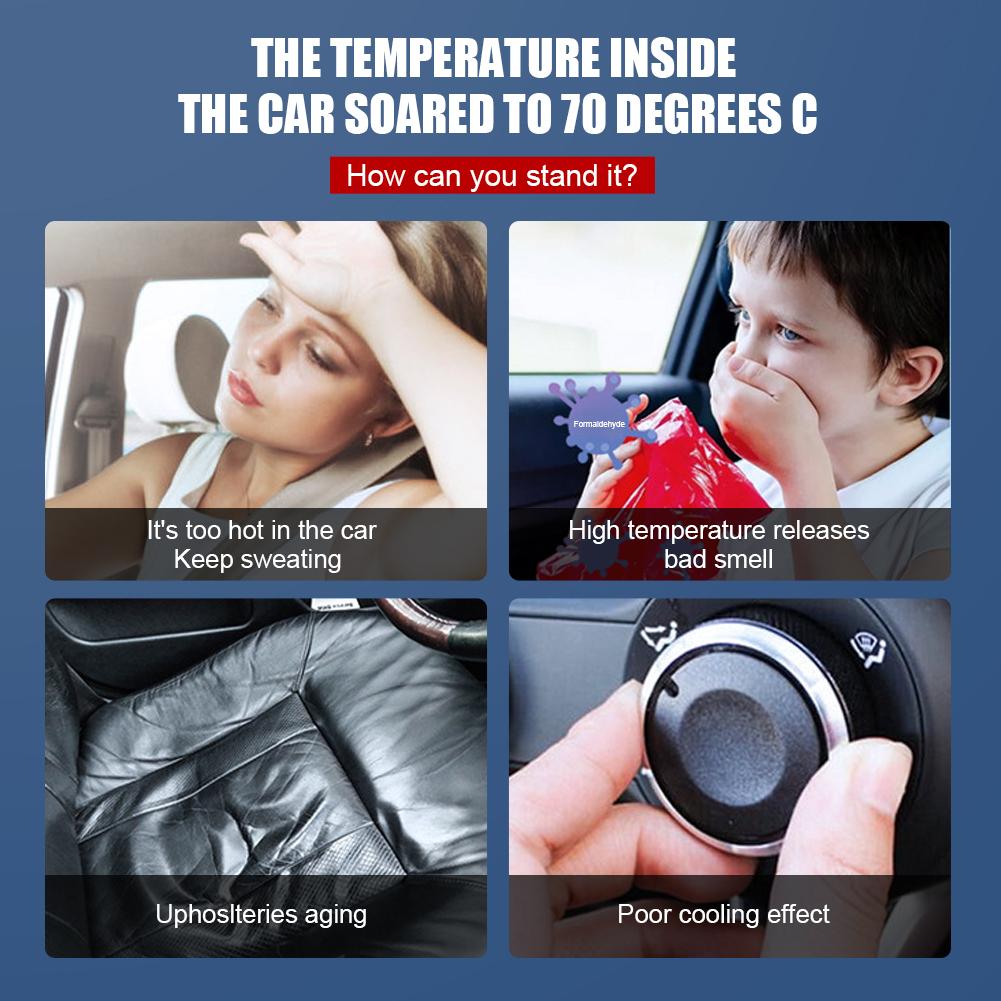 70*140cm Car Windshield Shade Universal Front Windscreen Sun Shade Sun Protection Double-Layer Window Cover Collapsible for Auto With  Storage Bag