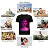 Cyberpunk Style Cool Girl Print Tops Trendy Streetwear Loose Casual Tees with Futuristic Purple Tone Design Pure Cotton T-shirt