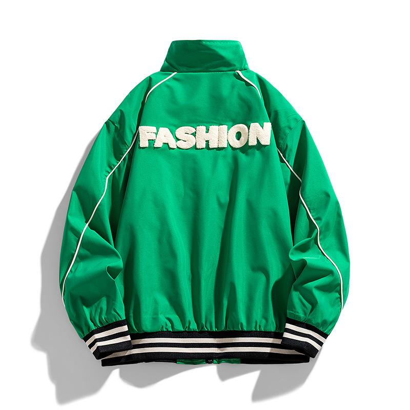 New Baseball Uniform Jacket Men's Spring and Autumn Stand-up Collar Jacket Public Version Solid Color Top Loose Versatile Cardigan