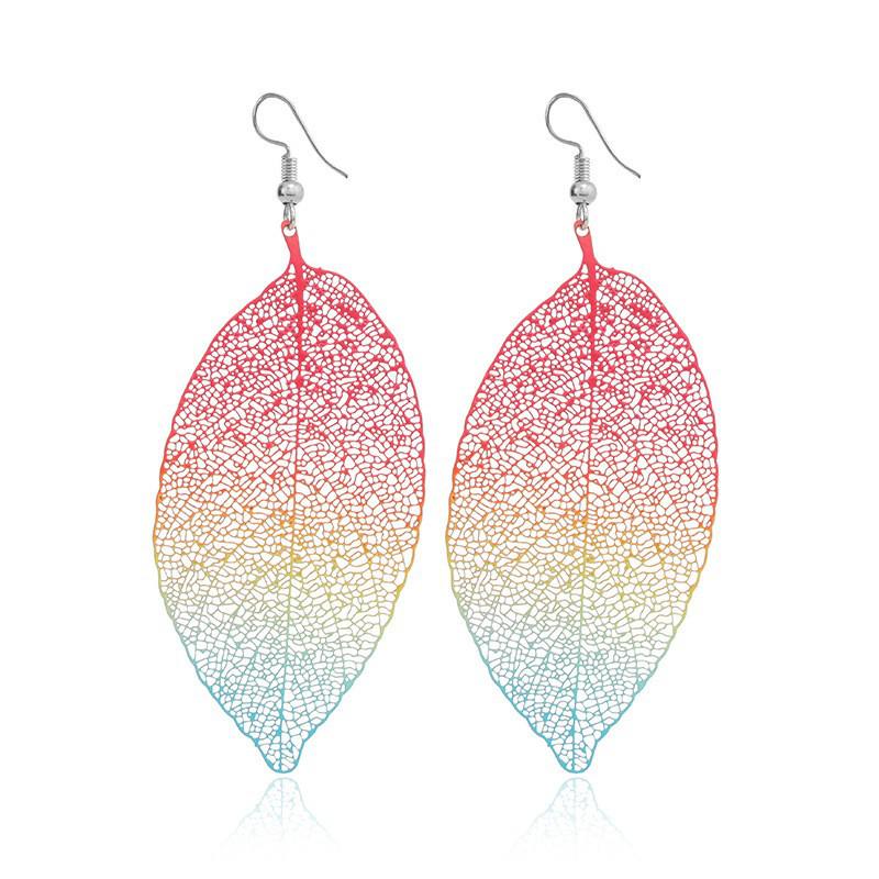 Gradient Leaf Cutout Earrings - Trendy, Sweet, and Stylish