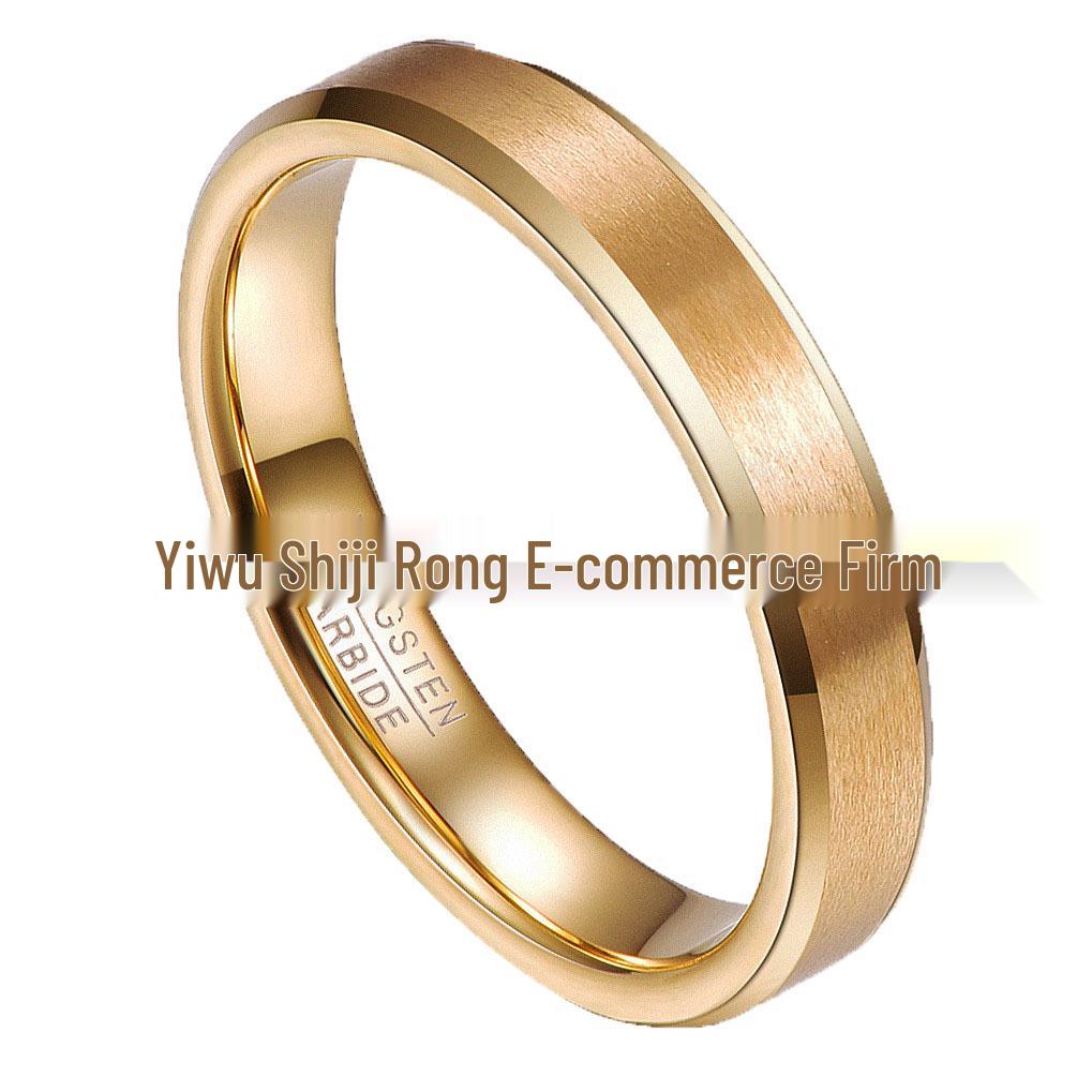 

Тунговое кольцо золотистого цвета, ширина 4 мм, размеры США 5-12 Size 5