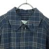 MidiUmi Wool Blend Check Pattern Long Sleeve Long Coat Navy Women Used