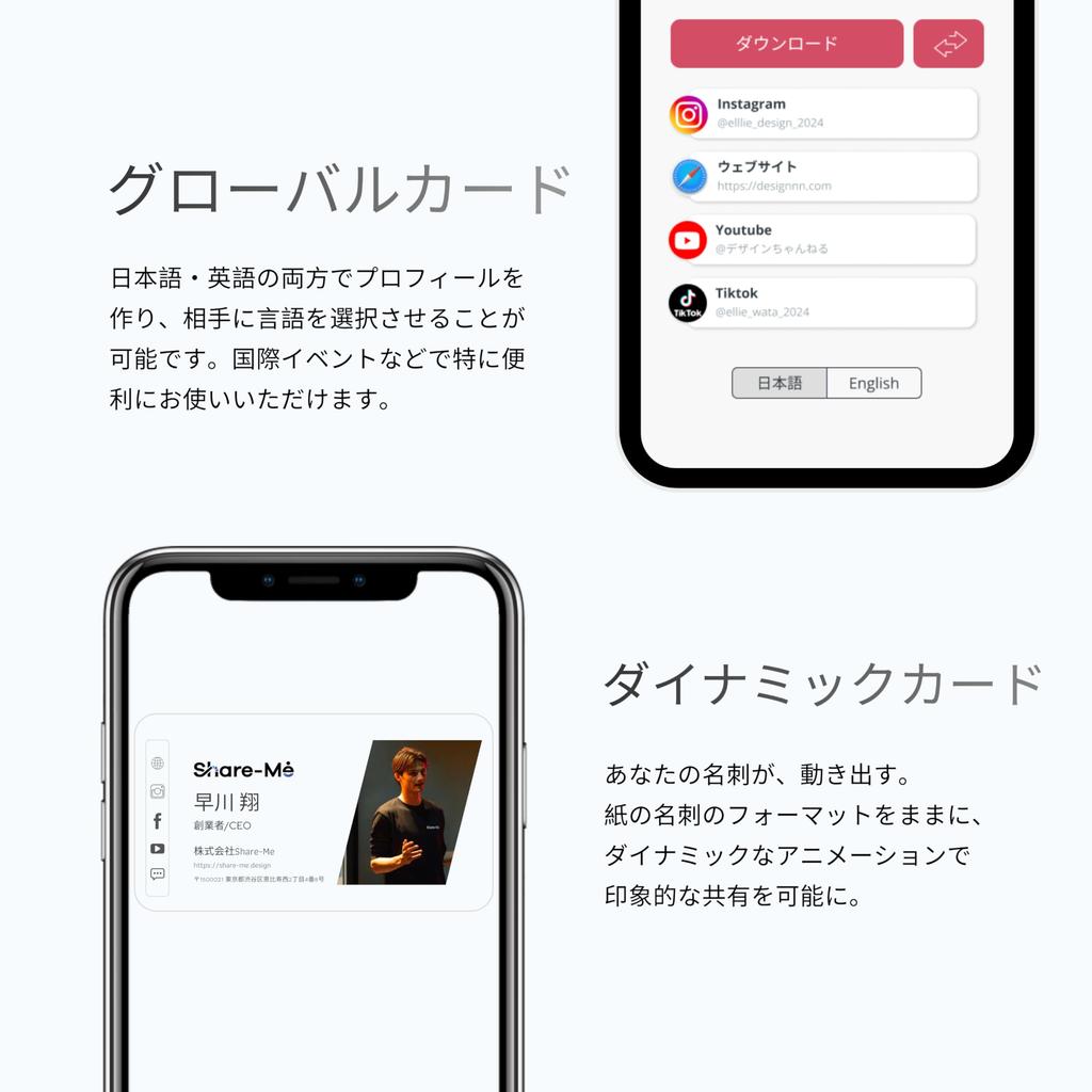 Instantly share digital business cards and social media with a touch Smart business card ShareCard - - "Share-Me" (Black)