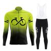 Fluorescent Gradient Color Cycling Jersey Set 2026 Summer Long Sleeve Cycling Clothing Mtb Bike Uniform Ropa Ciclismo Men's Road Bicycle Wear