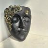 Durable Funny Face Sculpture Planter Resin Craft Handmade Head Wall Planter Cute Girl Face Flowerpot Home Decor