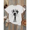 Women's Fashion Printed T-shirt Design Soft Round Neck Short-sleeved Casual Style, Suitable for Daily Summer Clothing