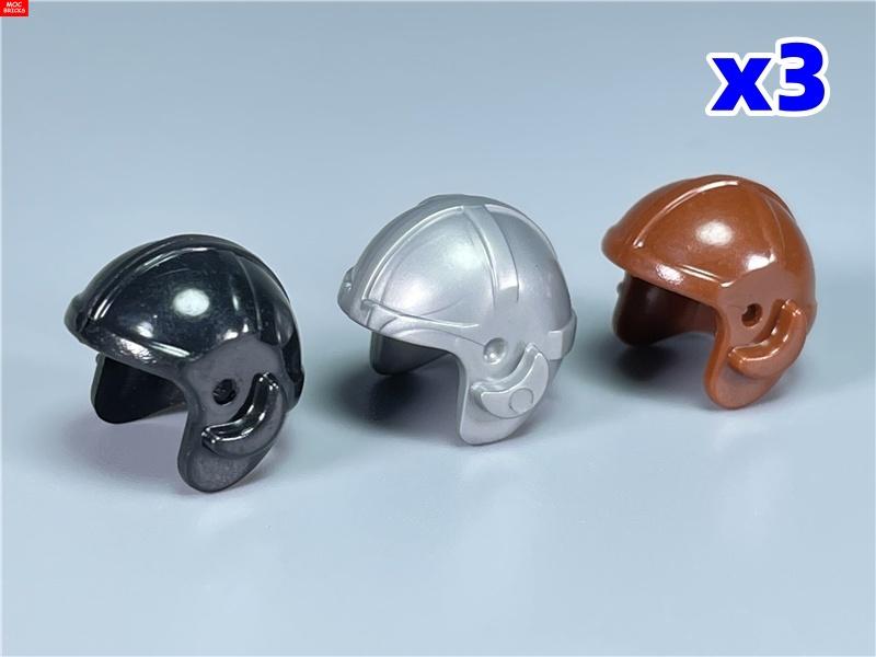 MOC Bricks 30170 30171 Pilot helmet Headgear Visor goggles 4cm Figure Wear DIY Building Blocks Toys Birthday Gifts