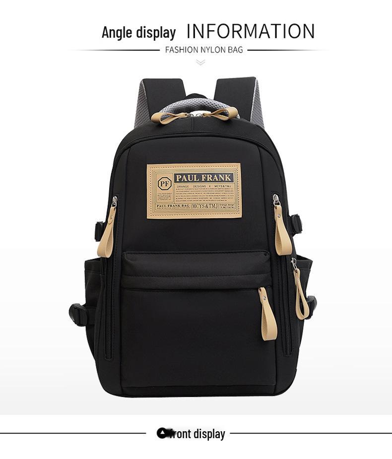 Trend Nylon Backpack for High School Students - Large Capacity Unisex Campus Bag, One Piece Design