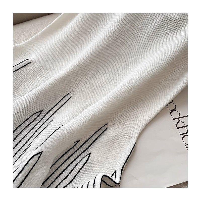 Minimalist Striped Sleeveless Knit Midi Dress with Waist-Cinching Design for Women