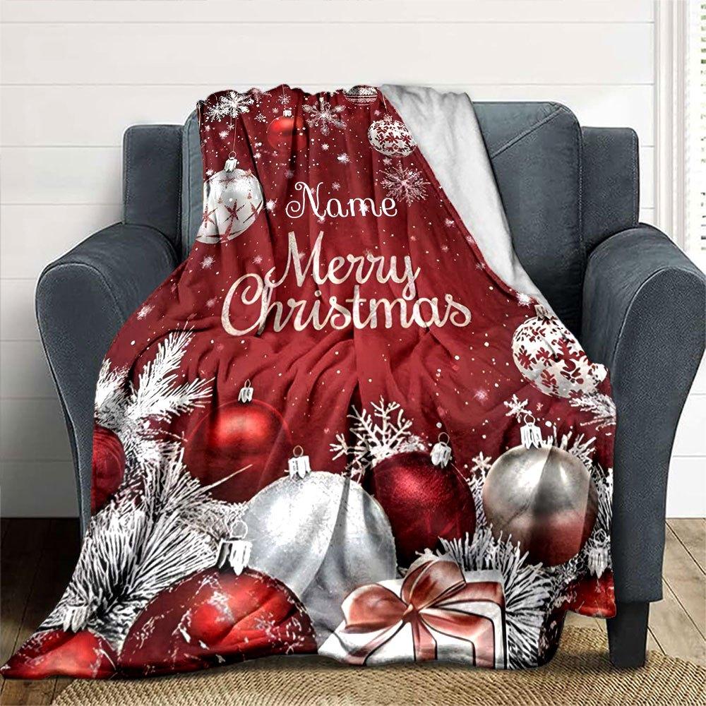 Merry Christmas Home Customize Your Name Blankets Soft And Cozy For All Seasons Perfect For Picnics Sofa Office Bed Living Room Ideal Gift For Friends