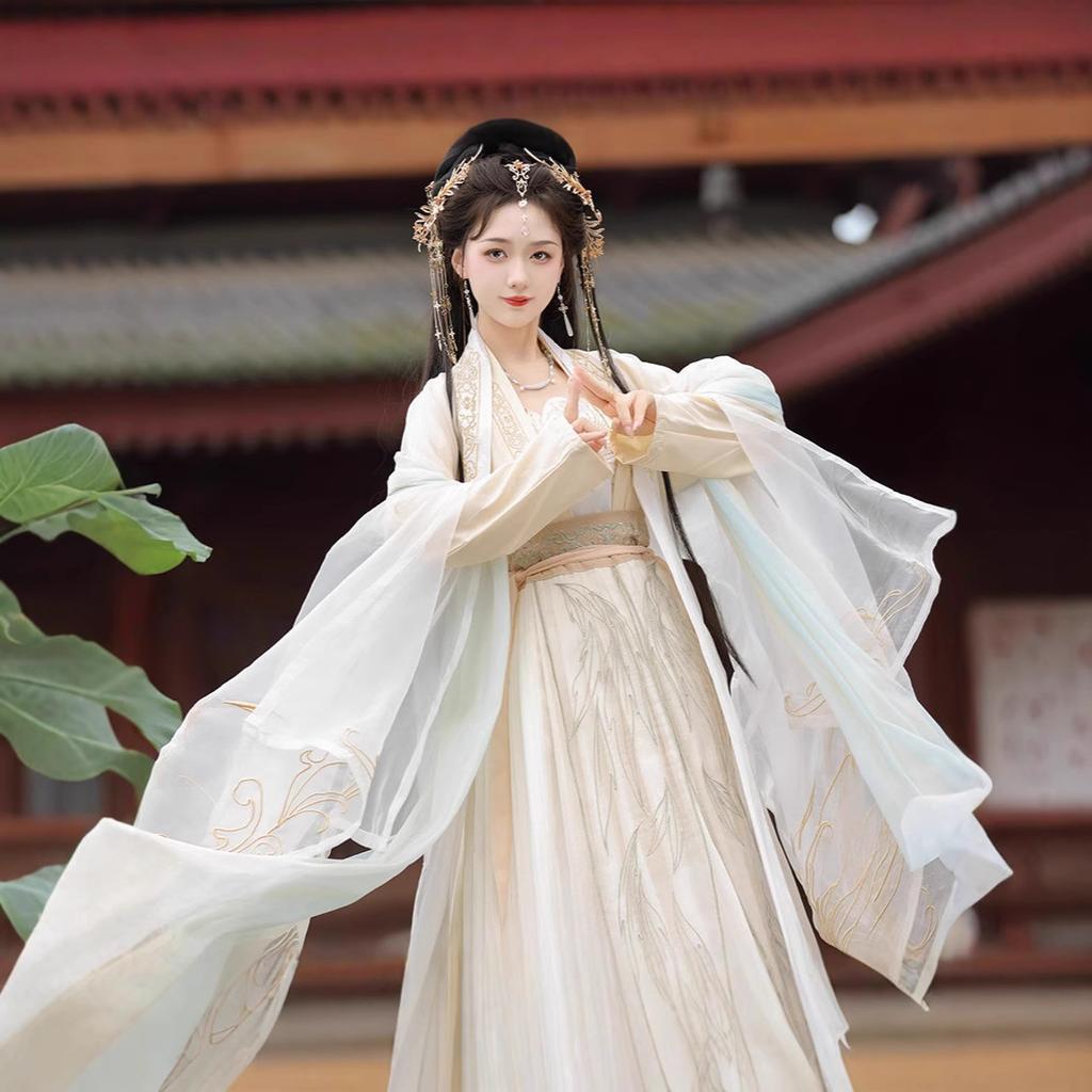 Song Dynasty Martial Arts Style Ancient Clothing Super Fairy Big-sleeved Shirt Waist-length Skirt Set Improved Daily Autumn