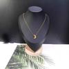 Elegant Titanium Steel Moon Pendant Necklace for Women